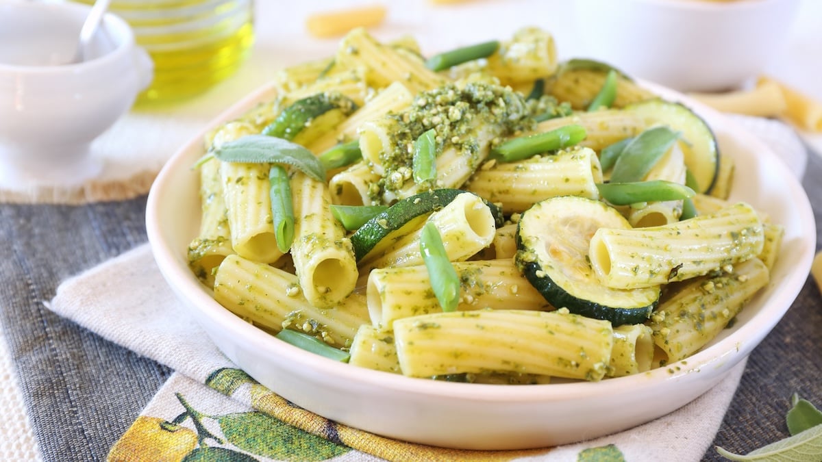 Pâtes à la crème de courgettes et parmesan
